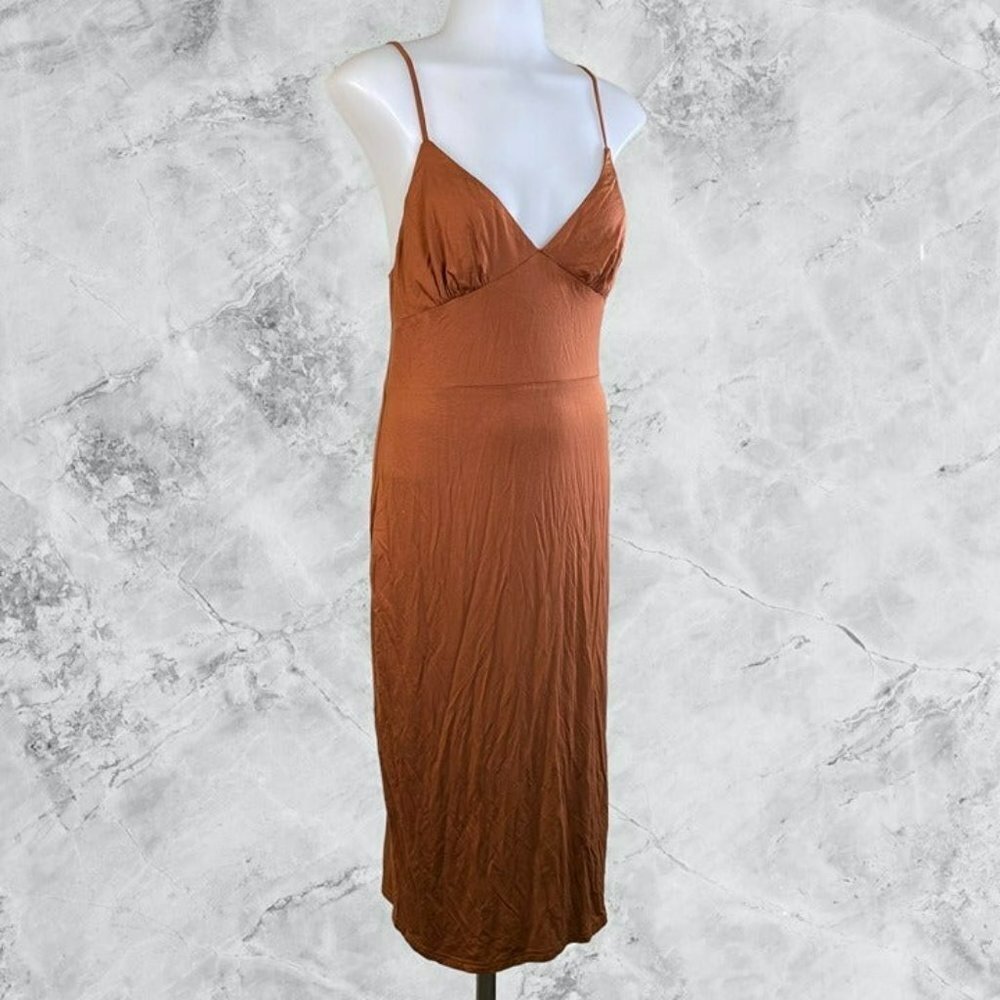 Michael Costello xREVOLVE Brooke Slip Midi Dress - Rust - Picture 2 of 9